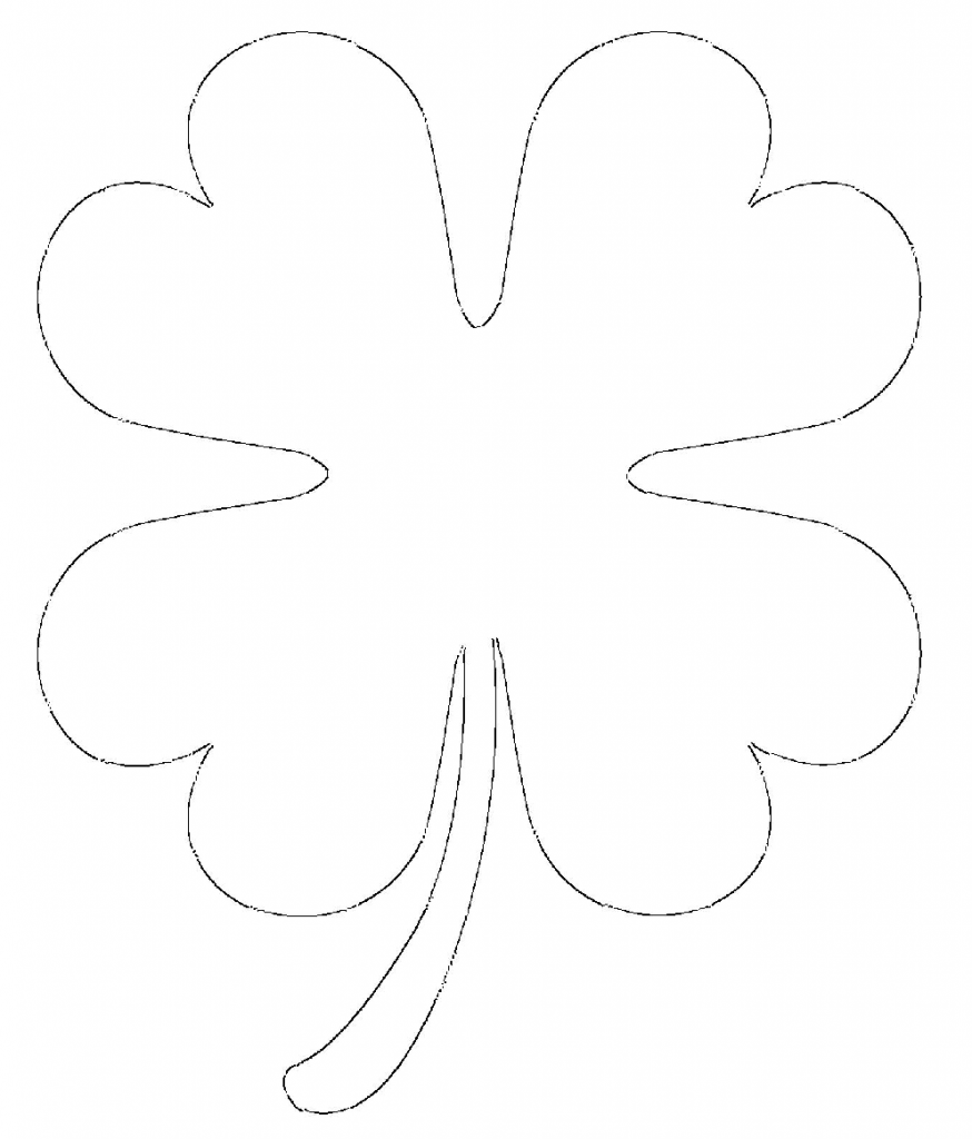 Four Leaf Clover Template Coloring Home