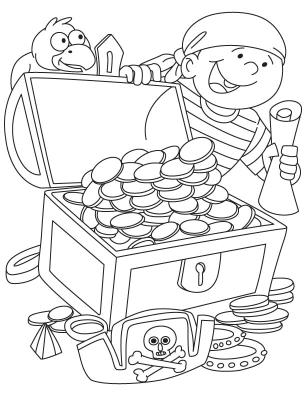 621 Cute Free Printable Treasure Chest Coloring Pages for Kindergarten