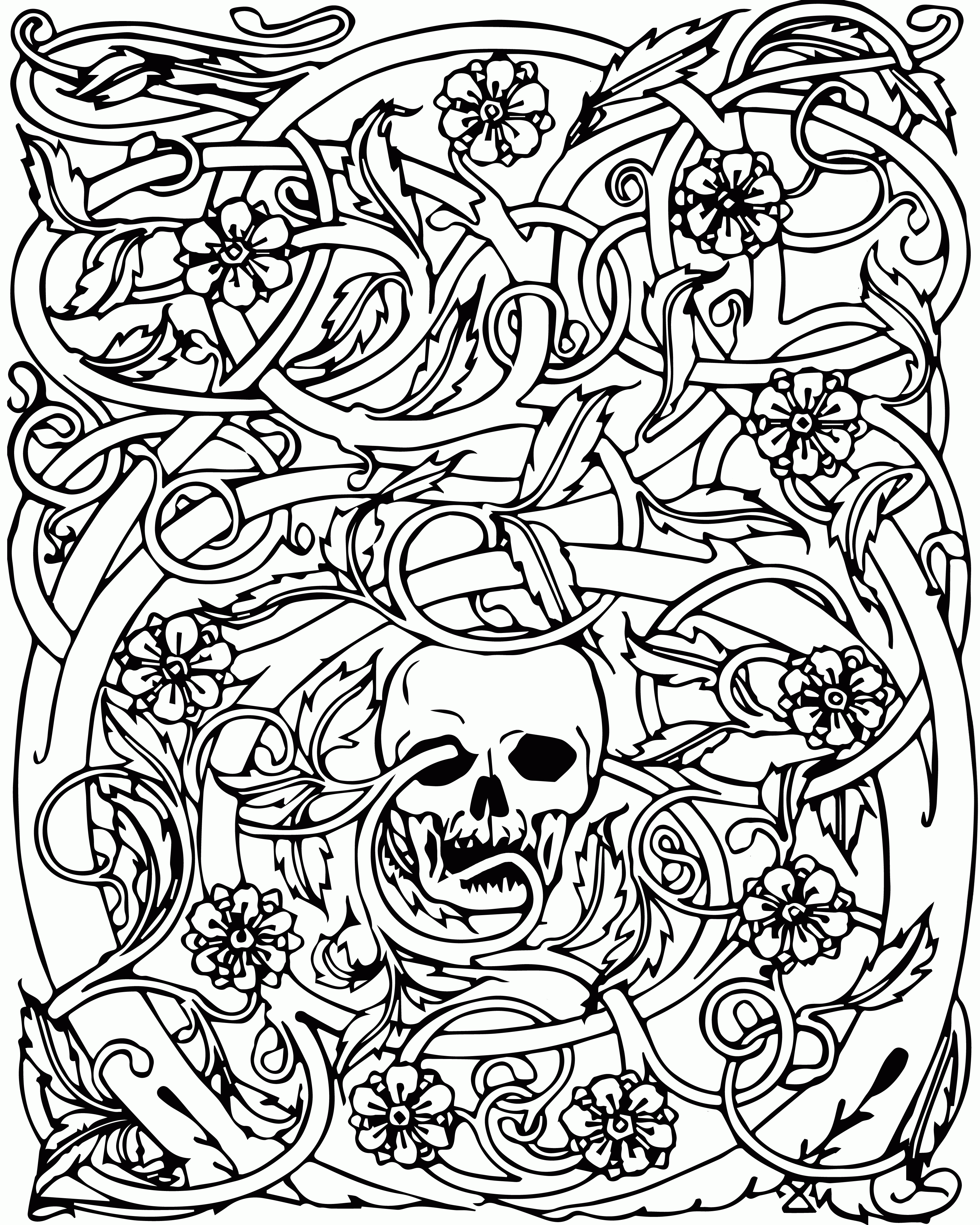 Cool Skull Design Coloring Pages - Coloring Home
