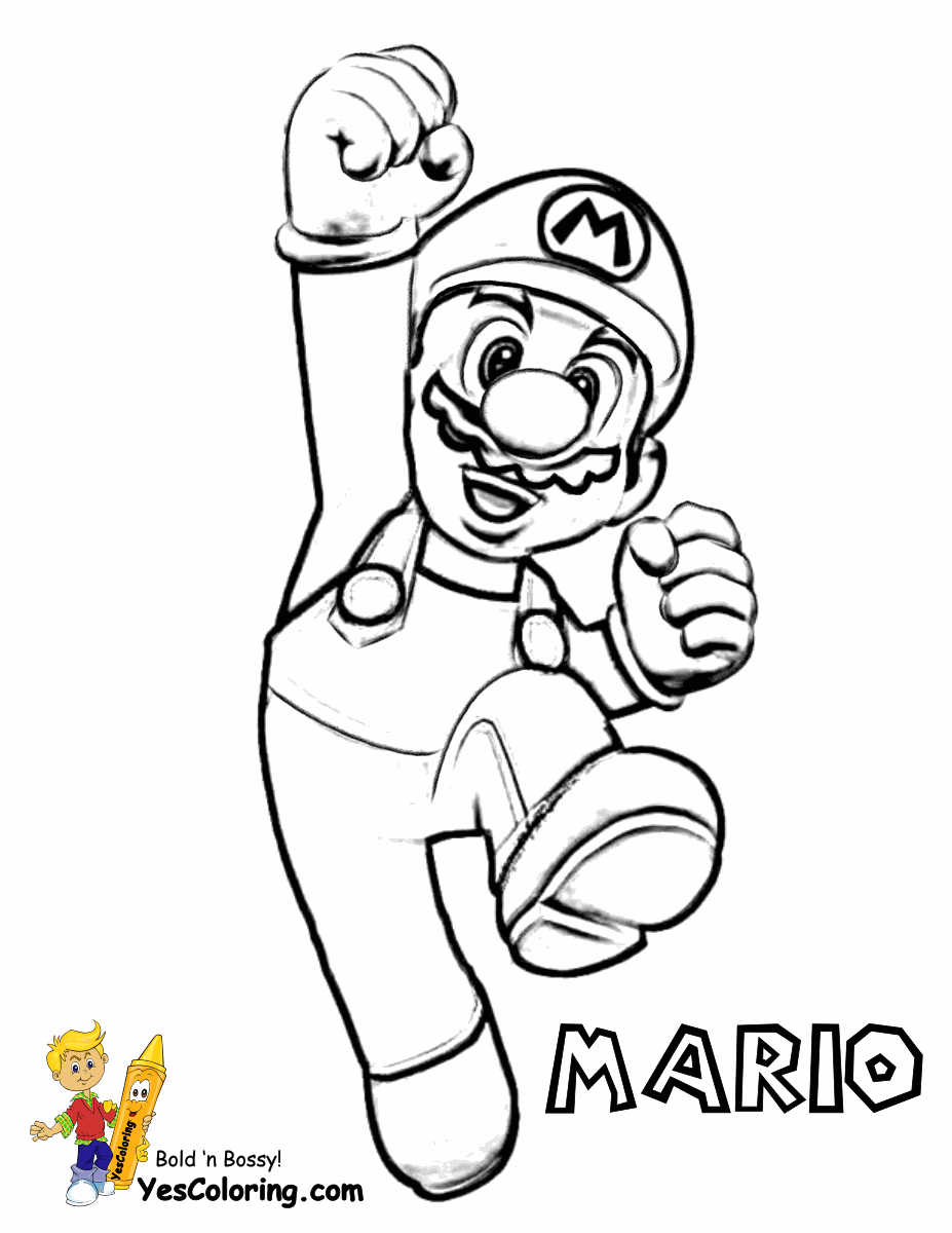 Mario Bros Coloring Pages To Print Coloring Home