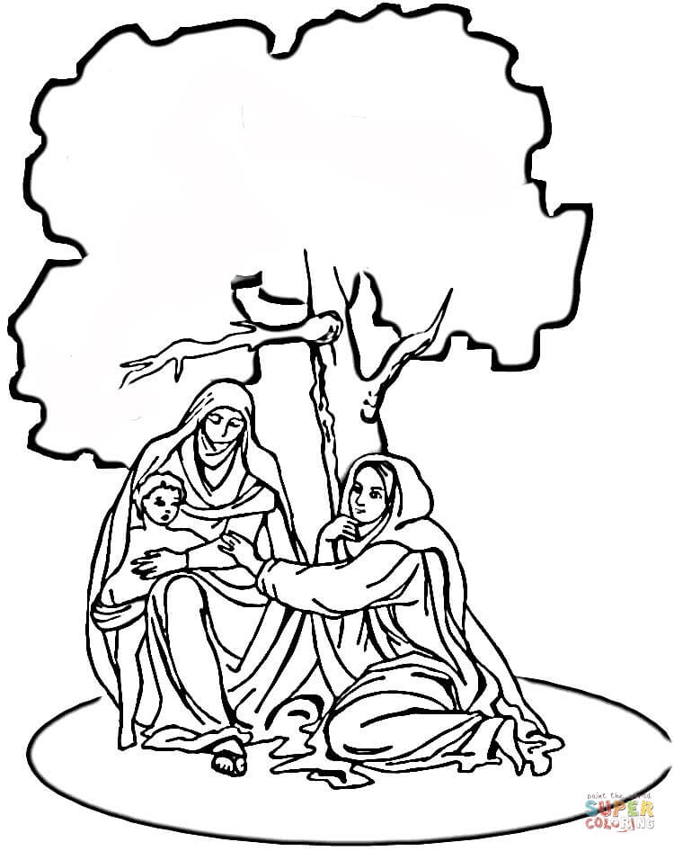 Mary and Elizabeth coloring page | Free Printable Coloring Pages