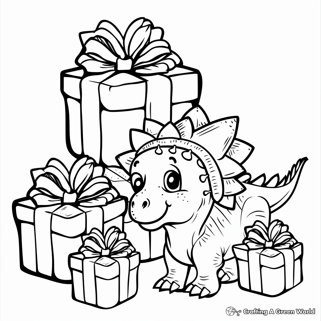 Dinosaur Christmas Coloring Pages ...