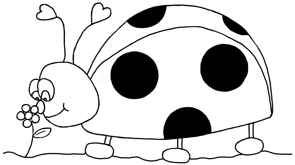 Lady Bird Coloring Pages - Ladybug Cartoon Insect Image – Coloring Page