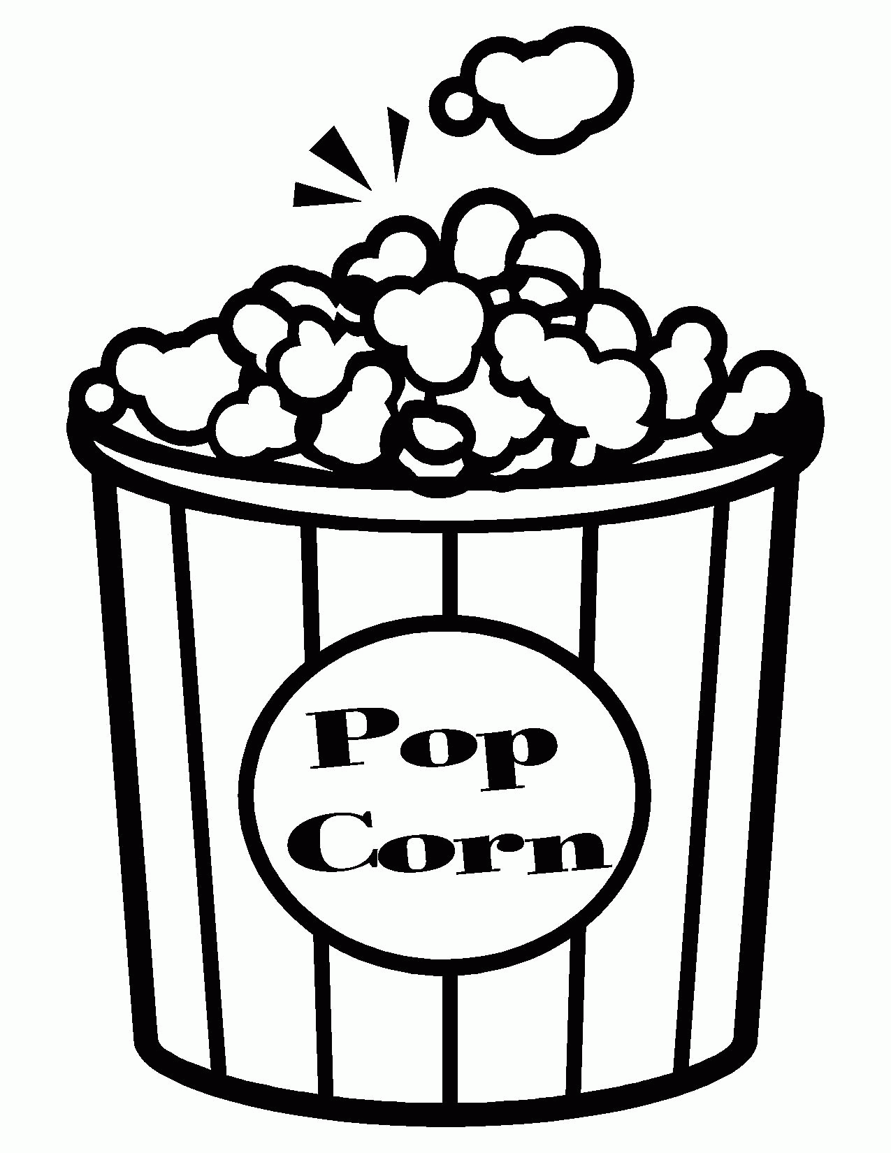624 Unicorn Free Printable Popcorn Coloring Pages for Kindergarten