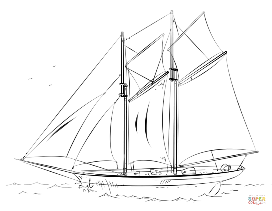 Sailing Ship coloring page | Free Printable Coloring Pages