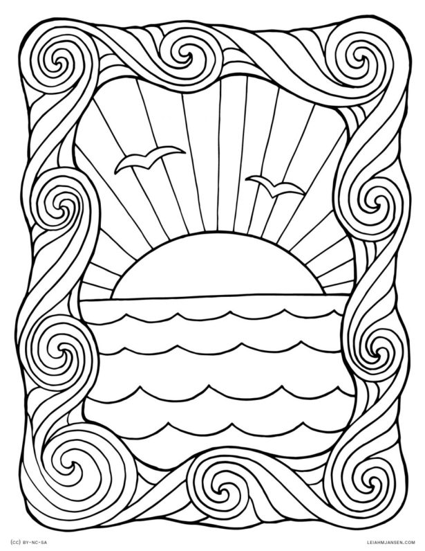 Coloring Pages : Sunset Coloring Pages. Coloring Pages Of A ...