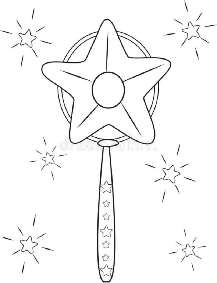 princess wand coloring pages | Unicorn coloring pages, Coloring pages,  Mandala coloring pages