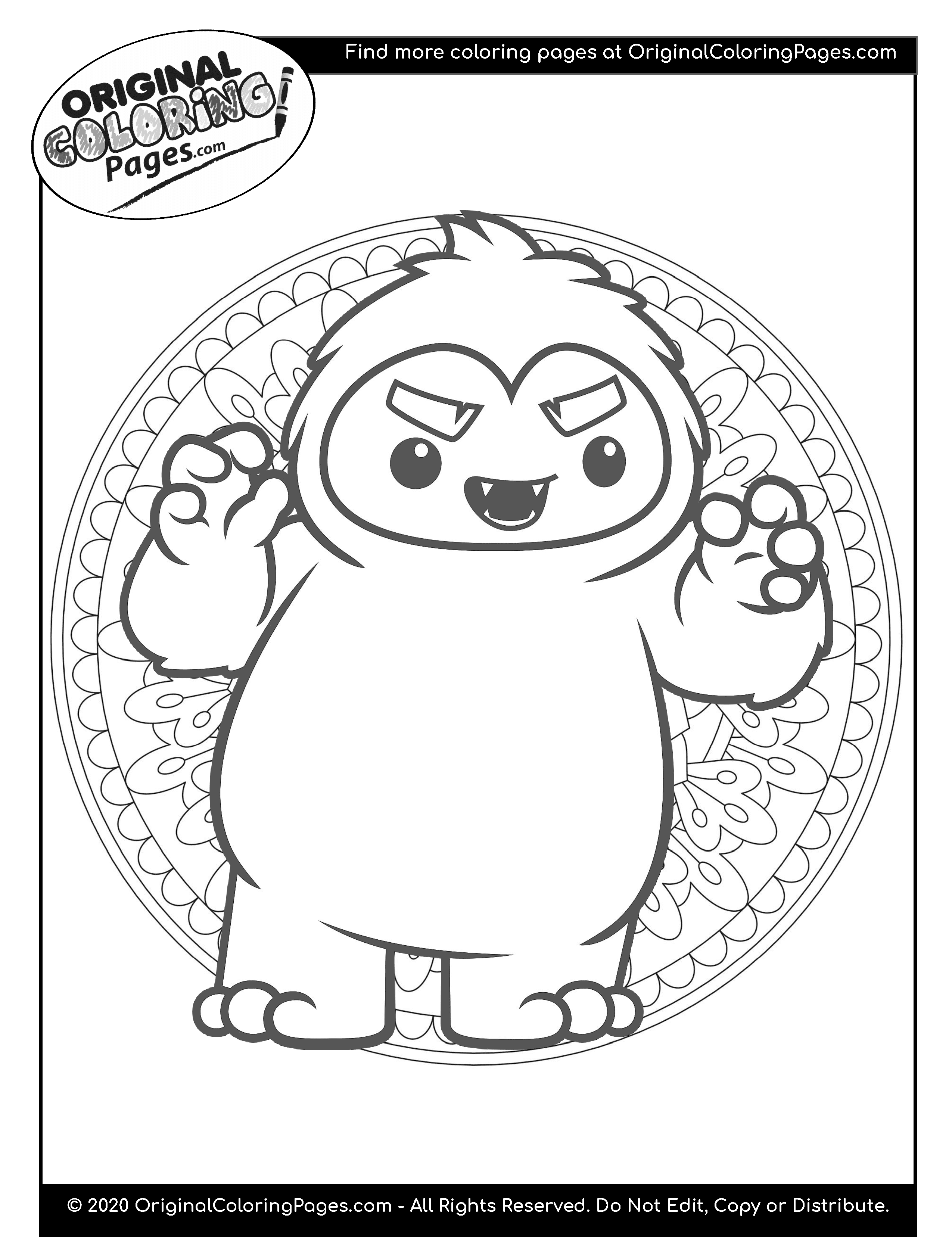 Snow Yeti Coloring Pages | Coloring Pages - Original Coloring Pages