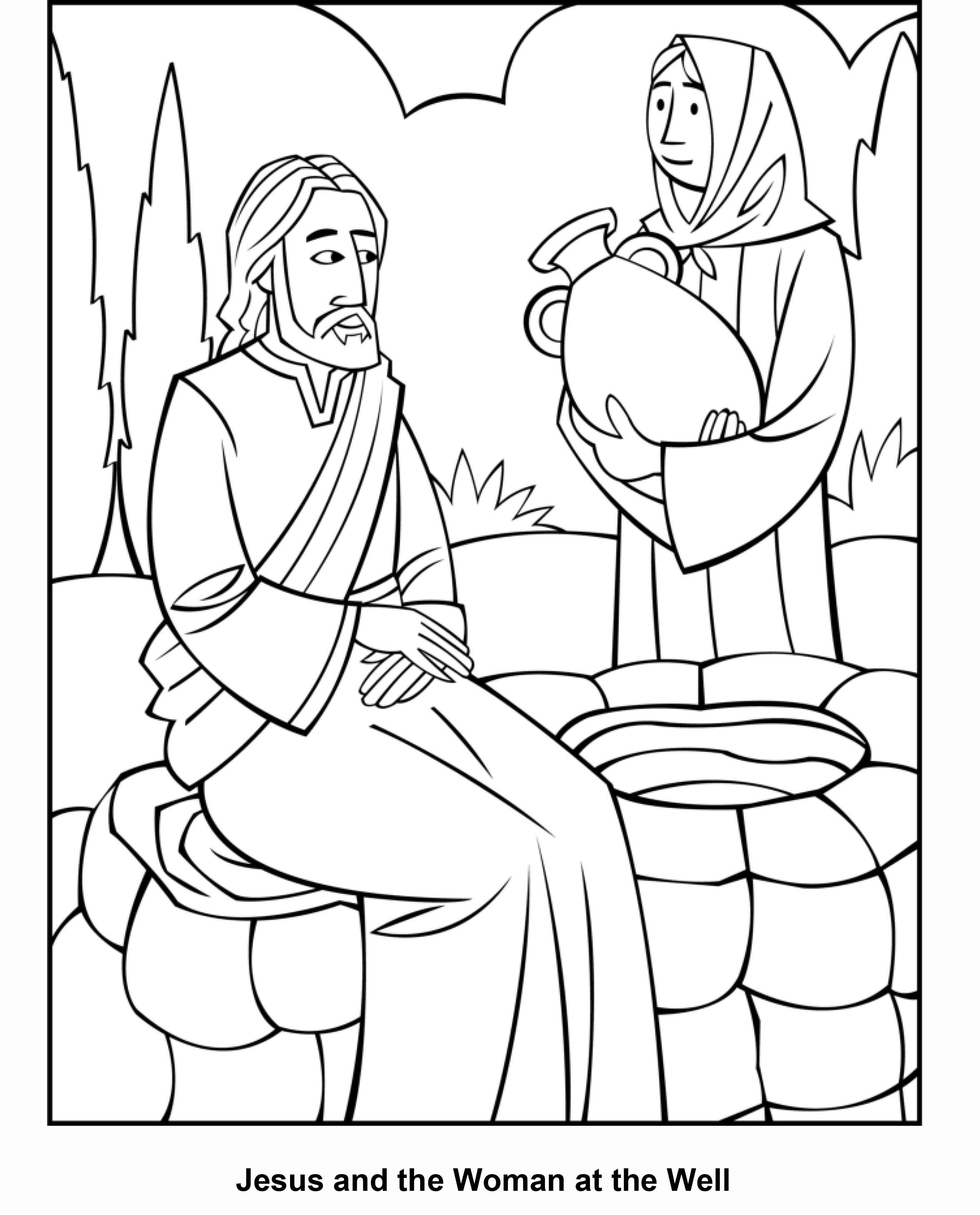 All 95+ Images jesus and the samaritan woman at the well coloring pages Stunning