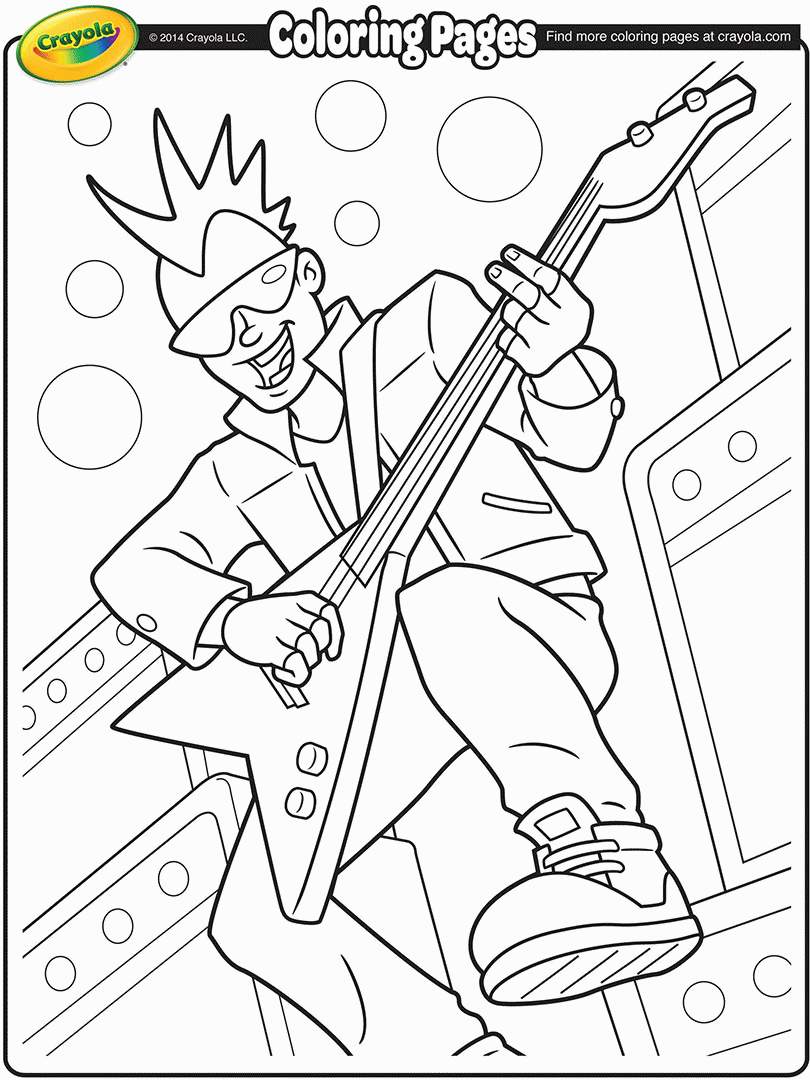 Rock And Roll Coloring Pages - Coloring Home