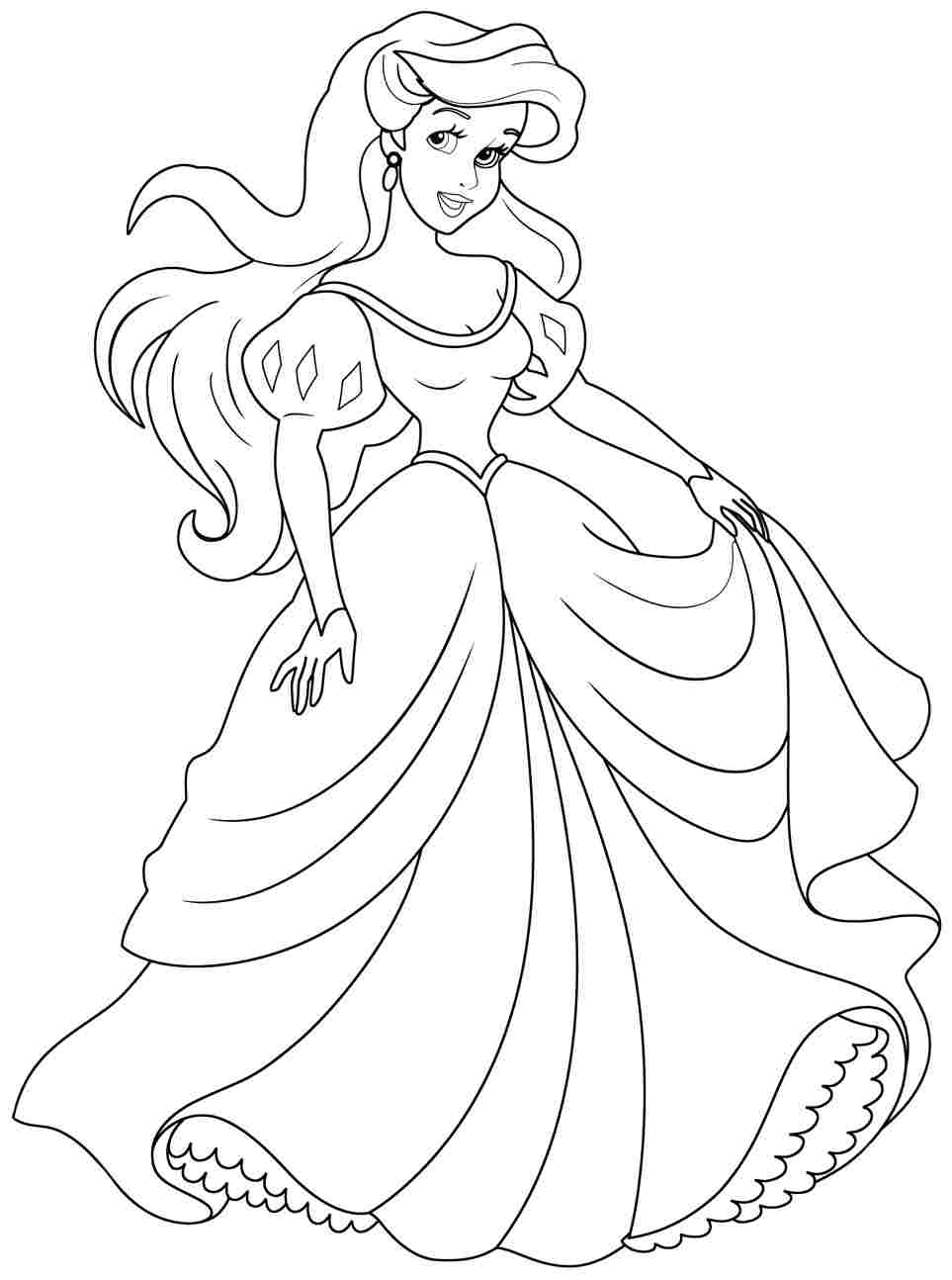 coloring princess ariel sheets popular