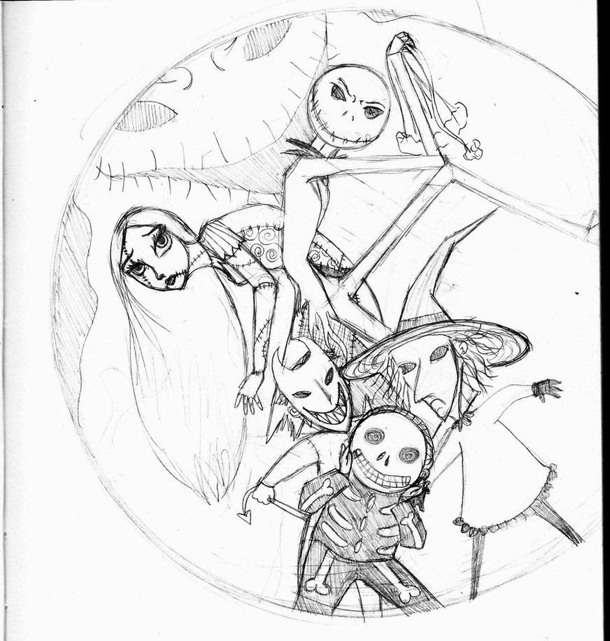 Nightmare Before Christmas Characters Coloring Pages - Coloring Home