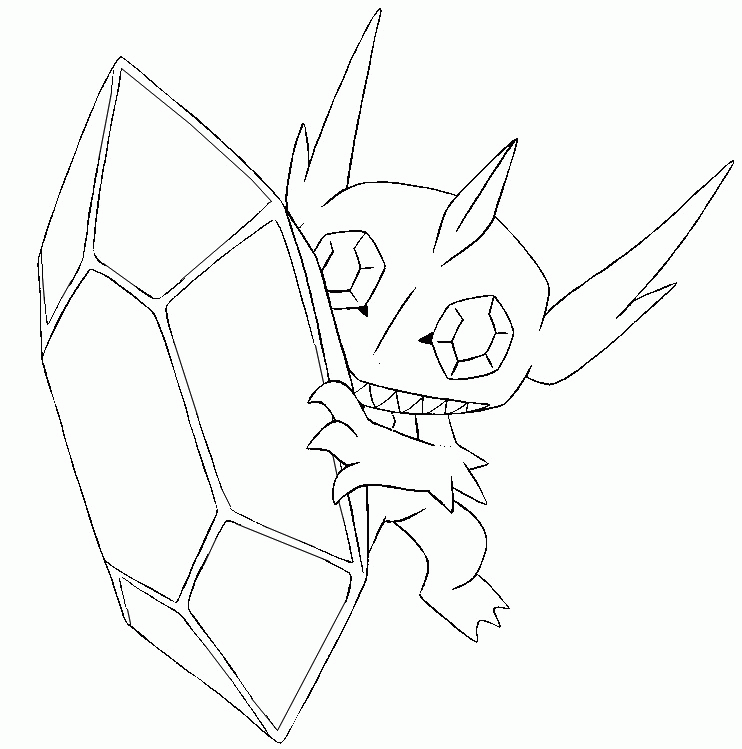 Animal Mega Pokemon Coloring Pages with simple drawing