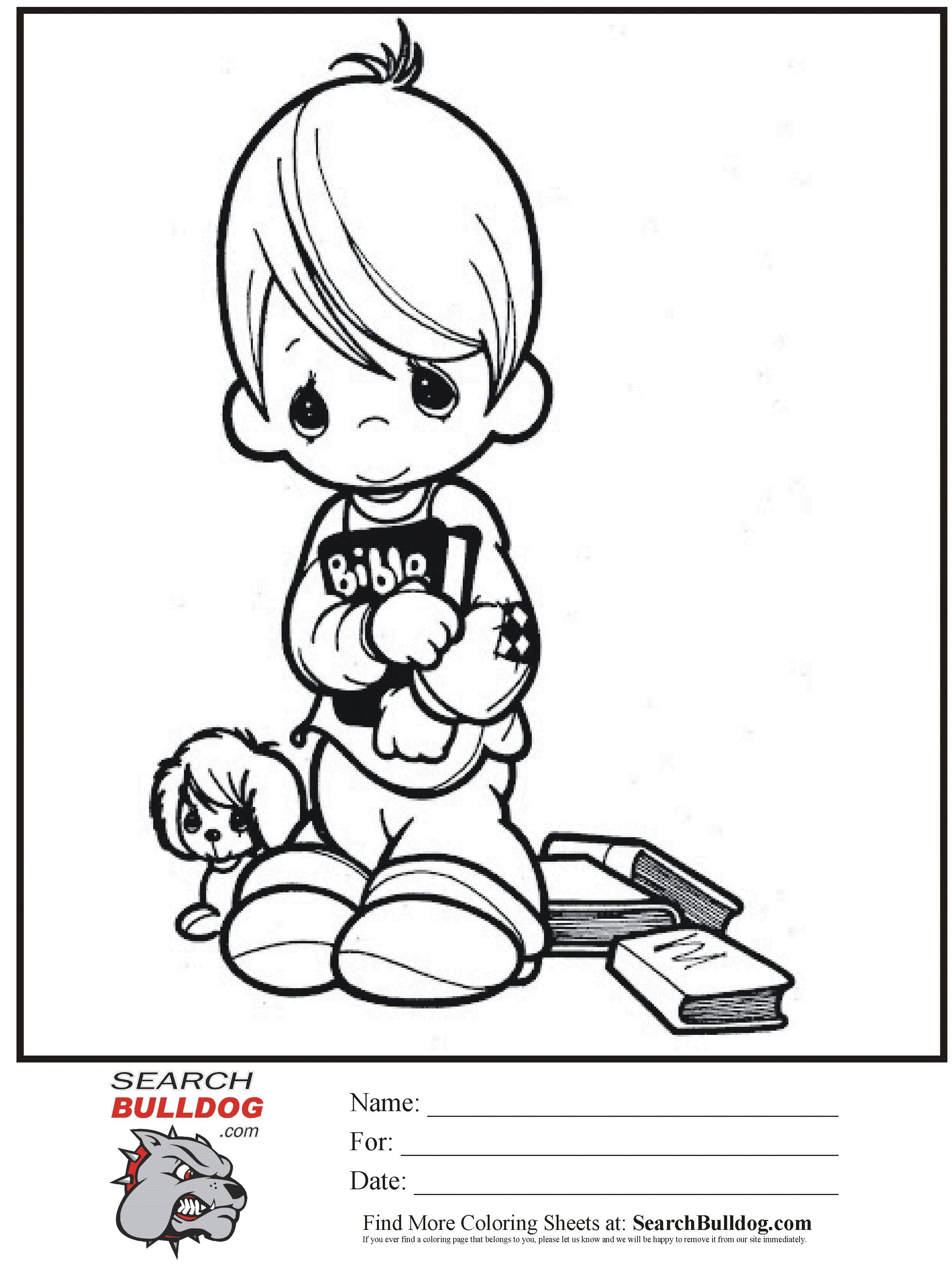 Precious Moments Coloring Pages Sunday School Bible ...