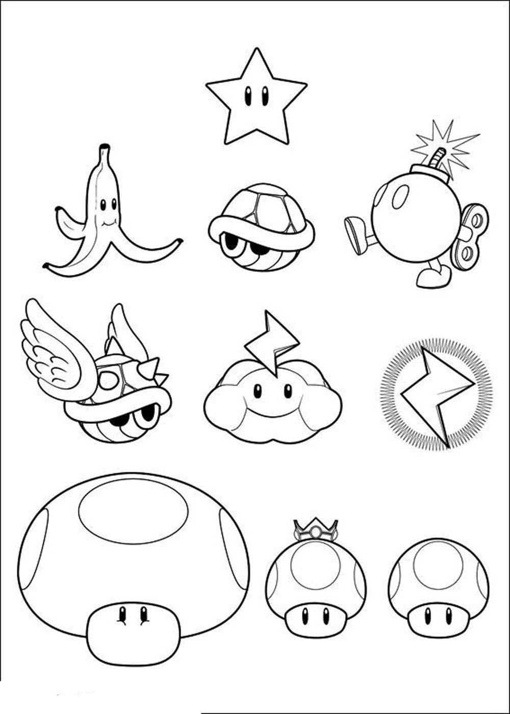 Super Mario Bros Characters Coloring Pages - Coloring Home