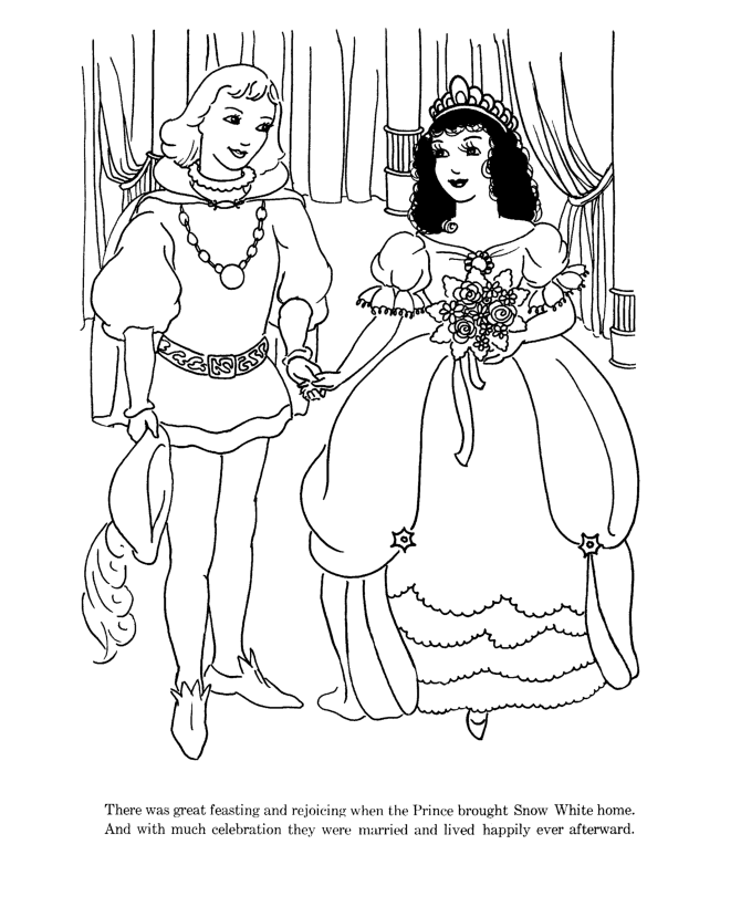 Snow White and the Seven Dwarfs fairy tale story coloring pages ...