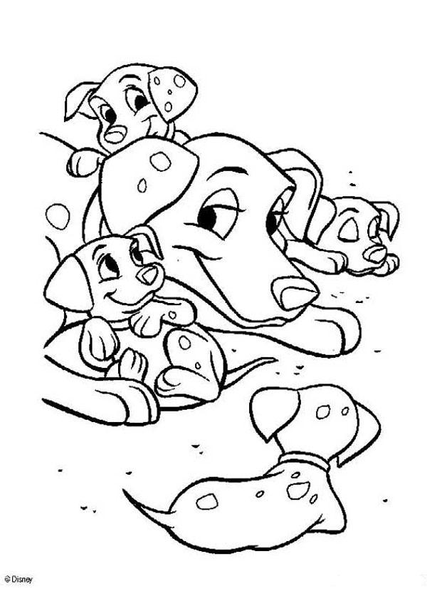 101 Dalmatians coloring pages - Pongo with his puppy