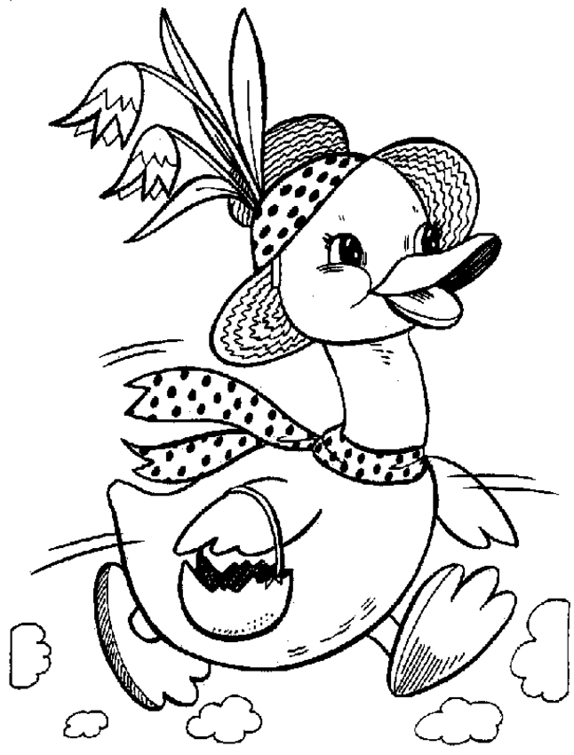 Duck Easter Bunny Coloring Pages Home Colouring Spring