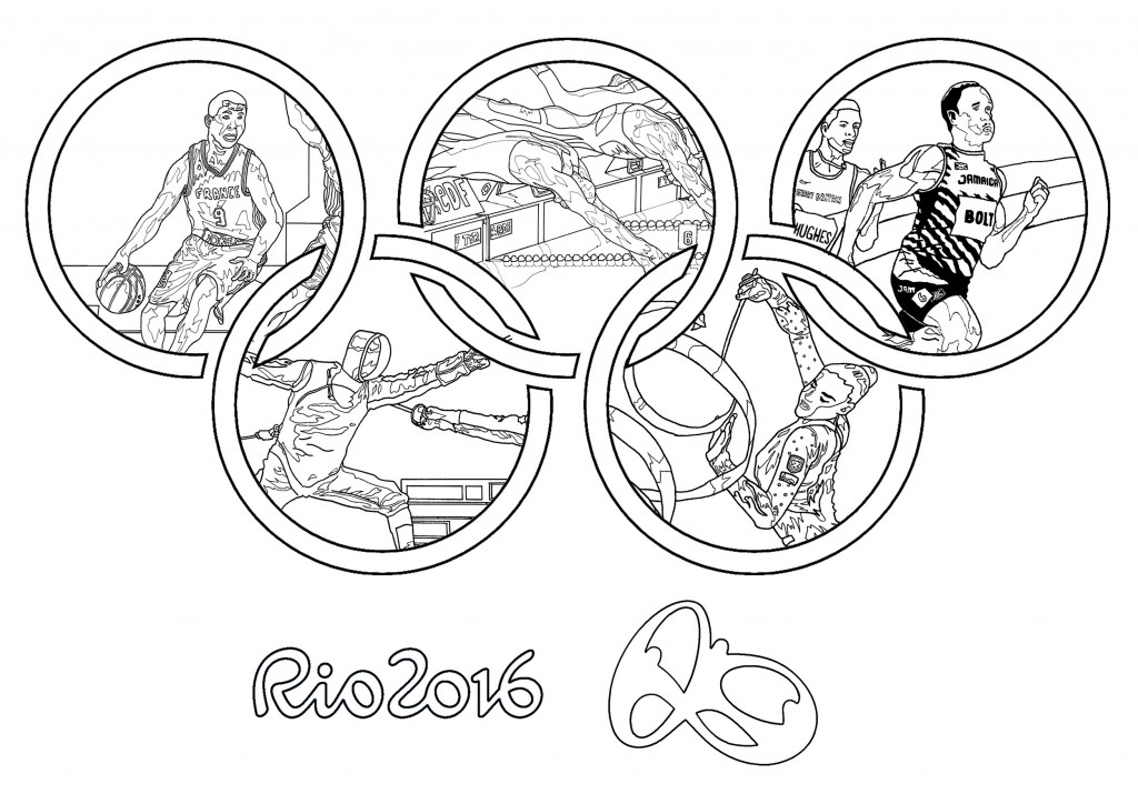 Rio 2016 Olympic Rings Coloring Page