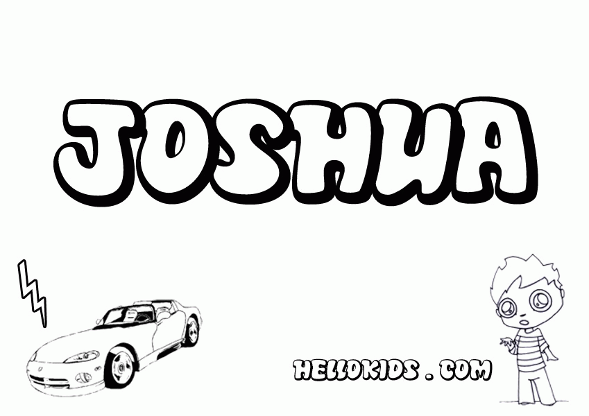 kids name coloring pages, Joshua boy name to color