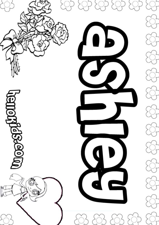 Ashley - Name Coloring Page For Girls