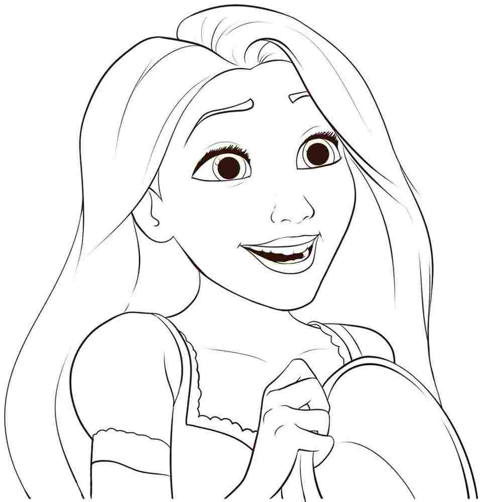 Princess Rapunzel Coloring Pages Face Home Disney 2014