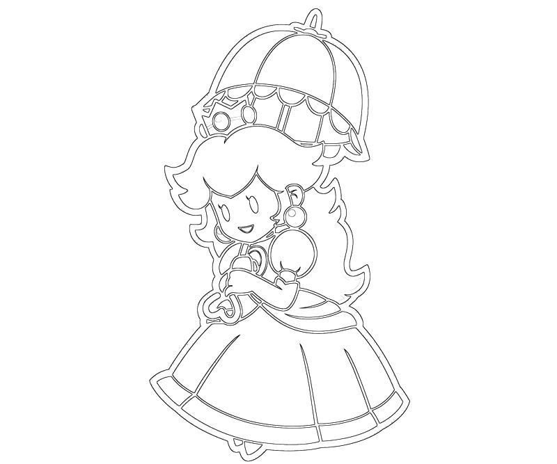 Princess Peach Colouring - Coloring Pages for Kids and for Adults