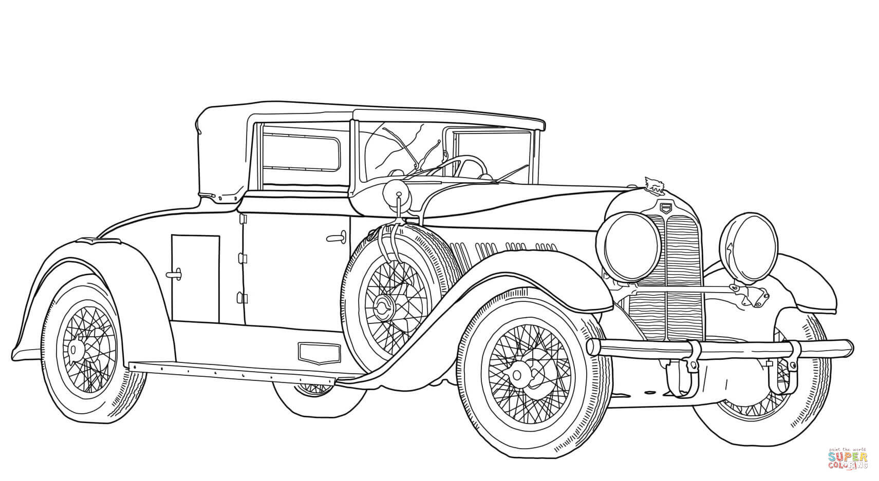Old Fashioned Car coloring page | Free Printable Coloring Pages