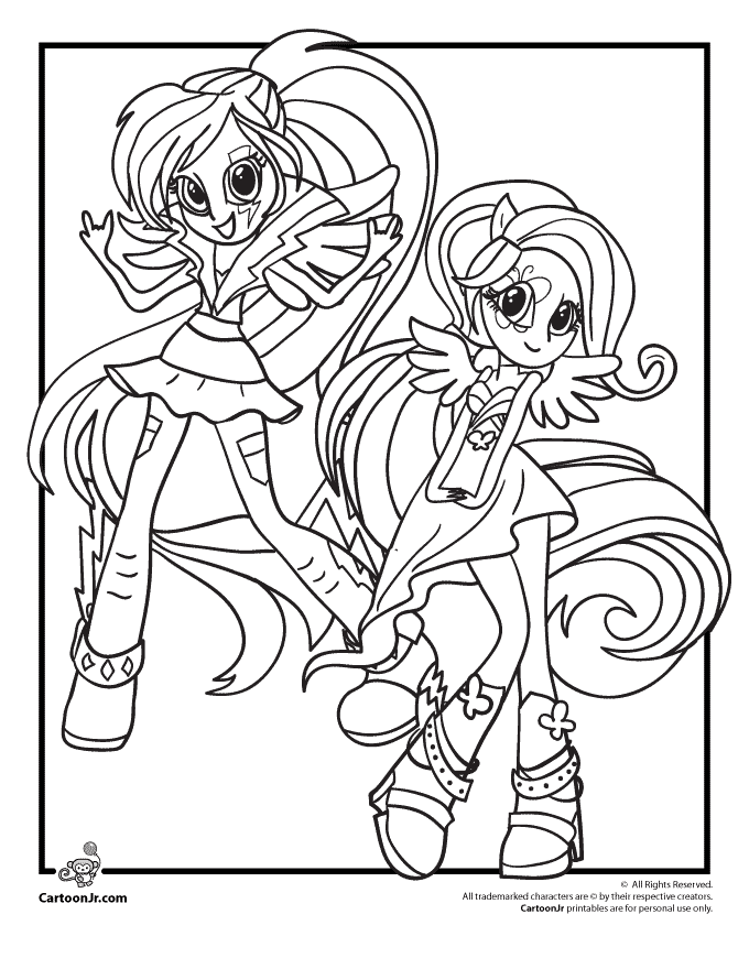 Coloring Pages Pony Equestria Girls Rainbow Rocks Print