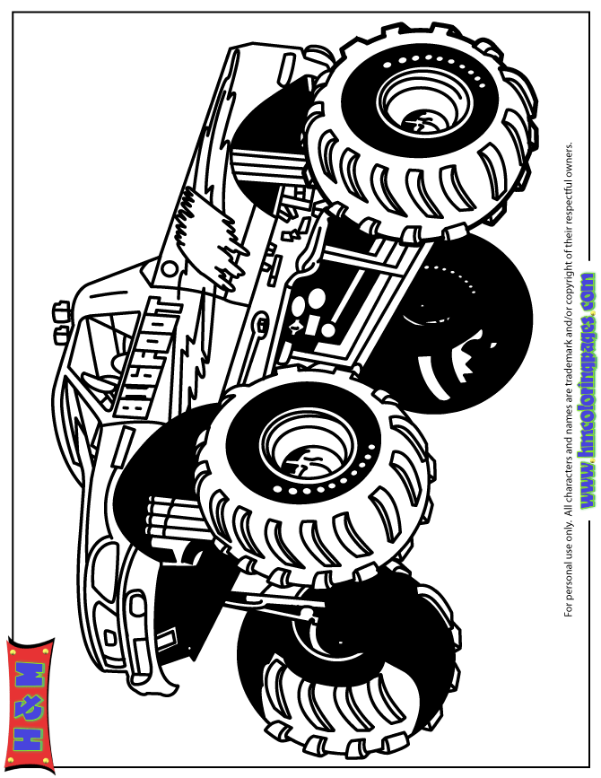 Monster Truck Coloring Pages For Kids - Coloring Home