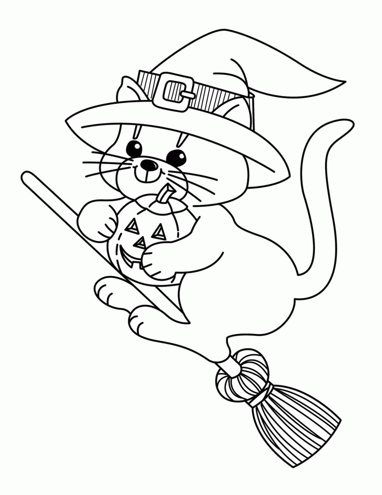 halloween cat face coloring pages - photo #8
