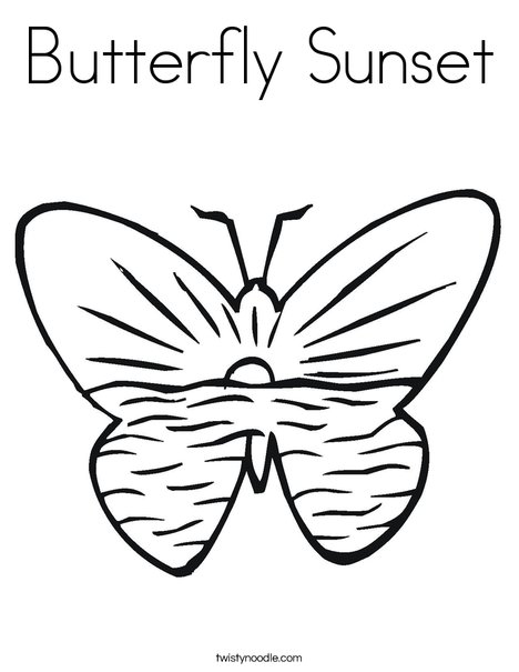 Butterfly Sunset Coloring Page - Twisty Noodle