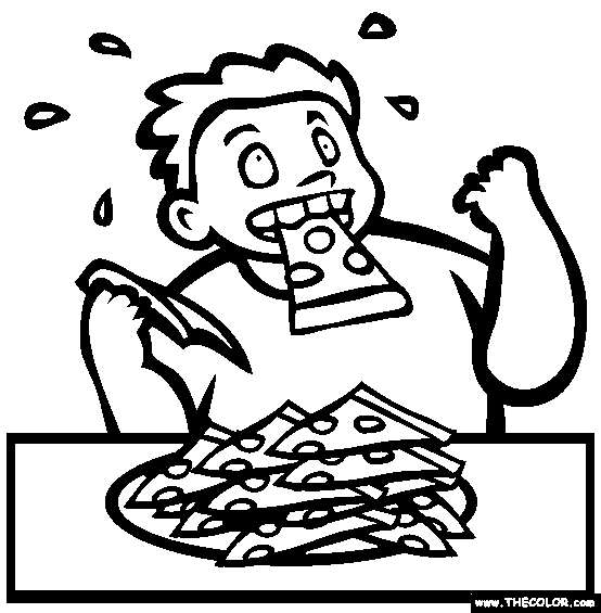 Competitive Eating Coloring Page | Free Competitive Eating Online Coloring