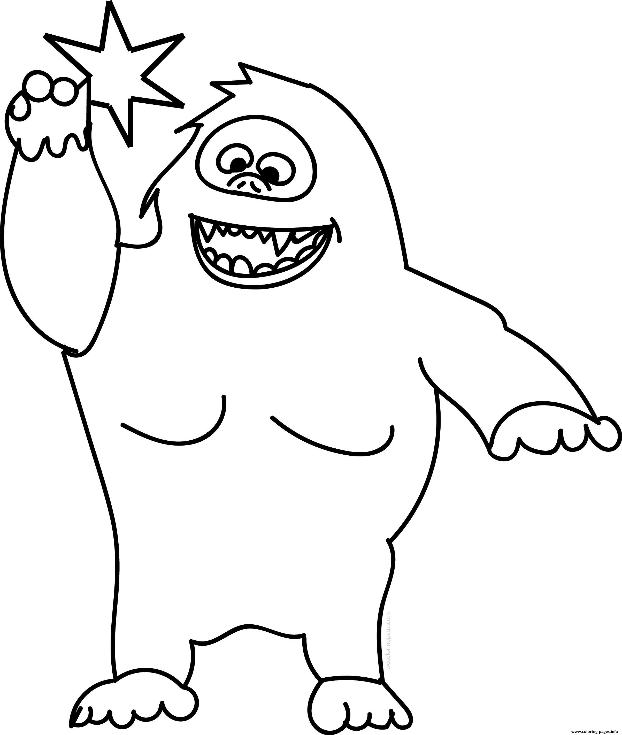 Simple Easy Yeti Kid Coloring Pages Printable