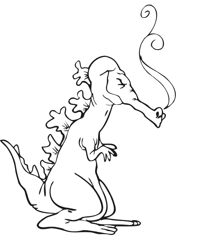 Dragon Coloring Page | Dragon Puffing Smoke From Its Nose