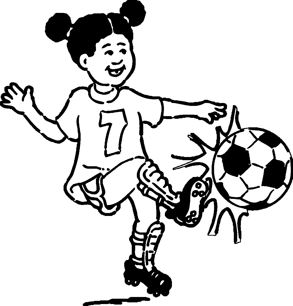 Girl Playing Soccer Playing Football Coloring Page | Wecoloringpage