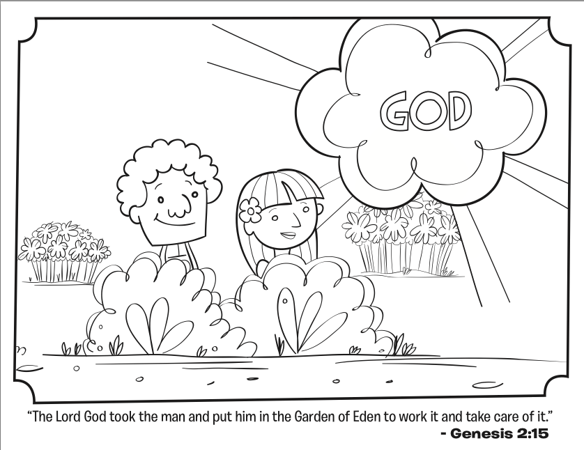 Adam and Eve Bible Coloring Page