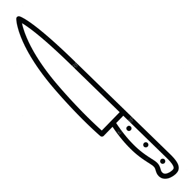 Kitchen Knife Clipart Black And White
