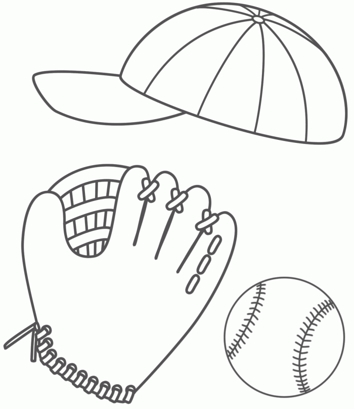 Baseball Glove Coloring Page Coloring Home