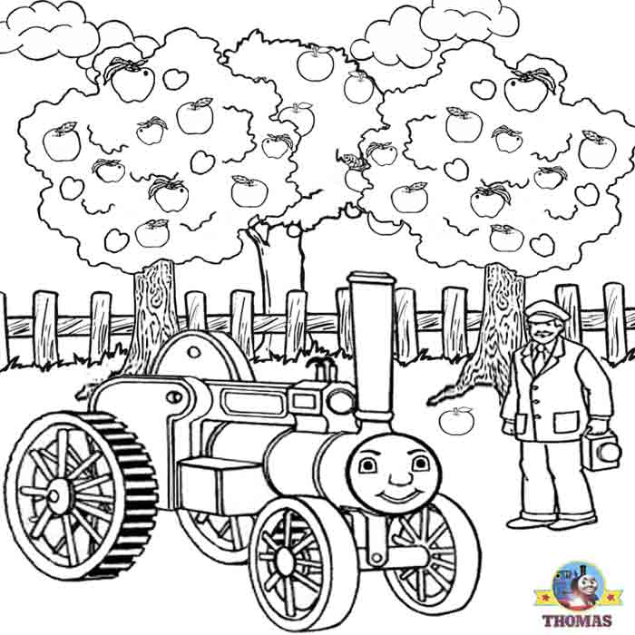 Apple Tree Coloring Pages Kids Home Crayon Thomas Train Harvest