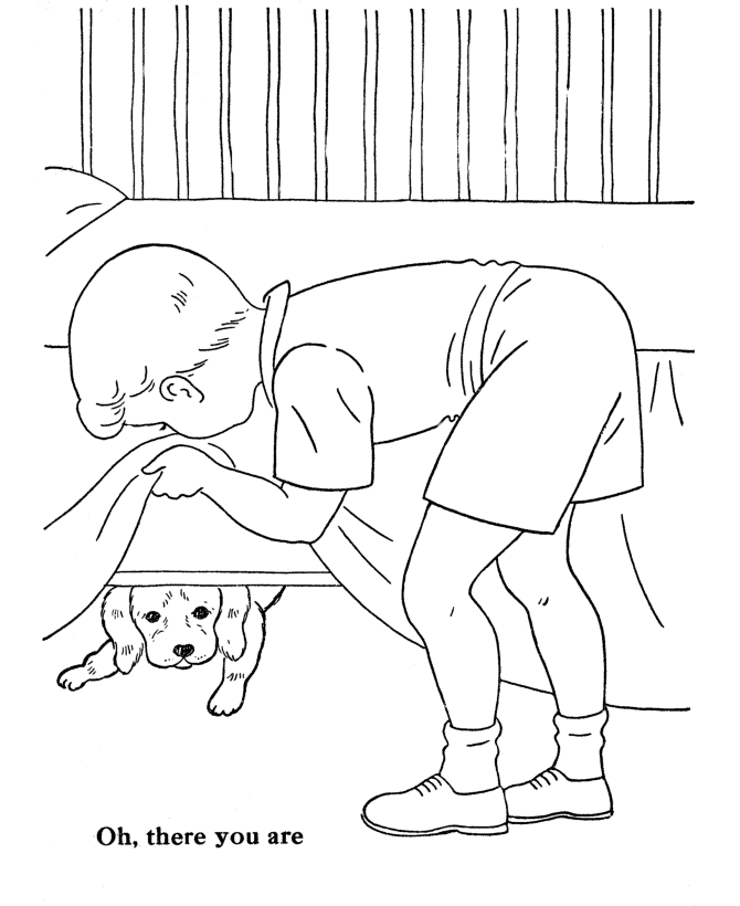 boy in bed Colouring Pages