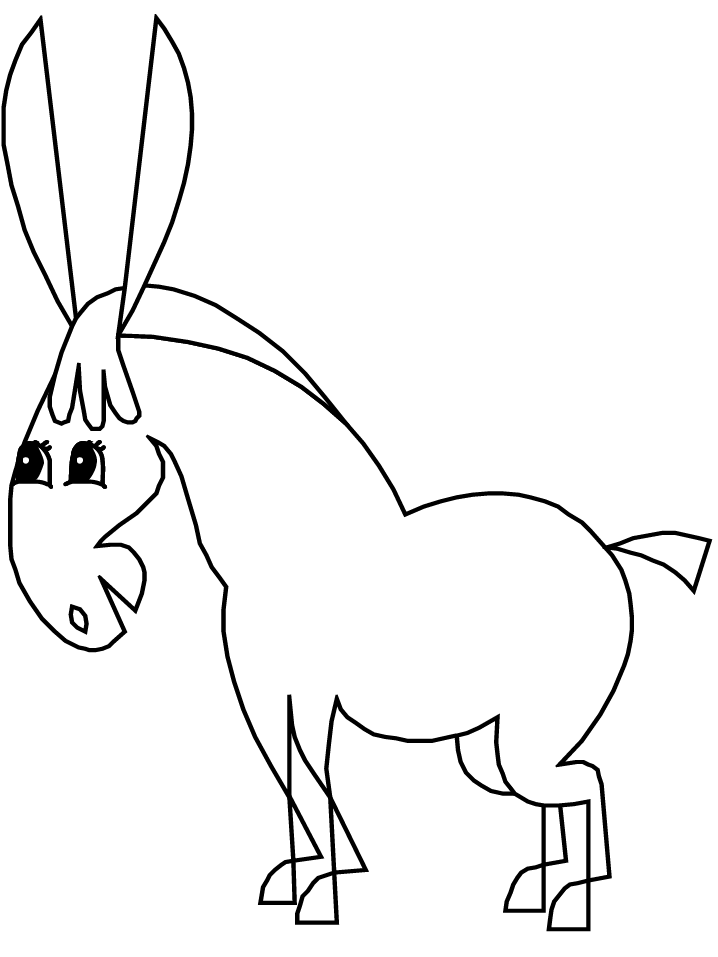 Printable Donkey Animals Coloring Page | Coloring Pages 4 Free
