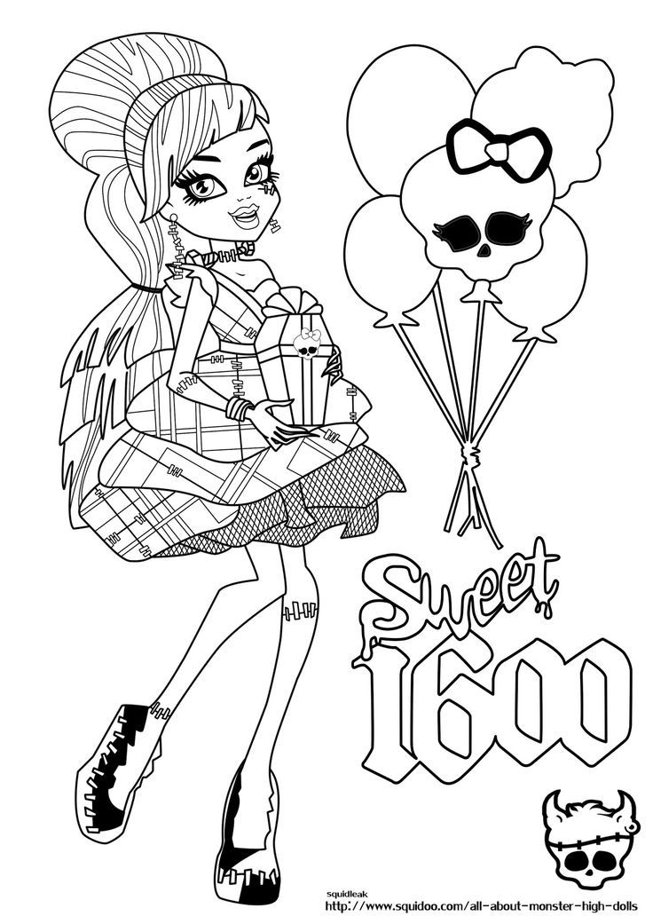 Monster High Frankie Stein Coloring Pages - Coloring Home