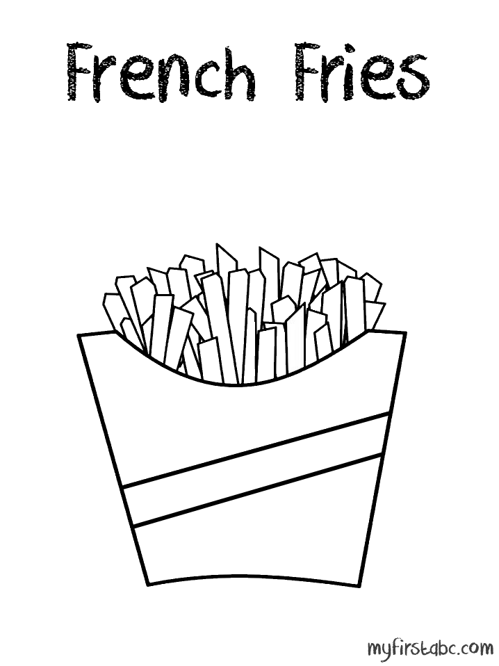 French Fries Coloring Page - My First ABC