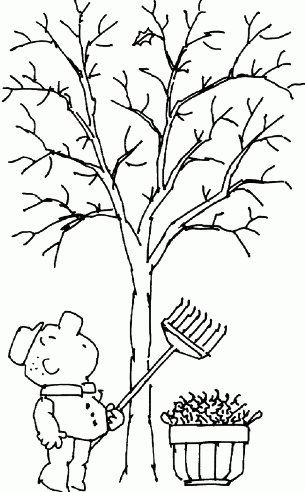 Tree without leaves coloring page to print and download for kids ...