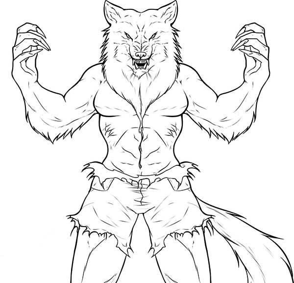 Werewolf Coloring Pictures Coloring Home