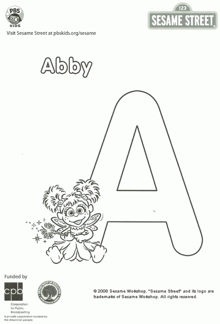 Abby Cadabby Coloring Page | E is for Elmo b is for big bird ...