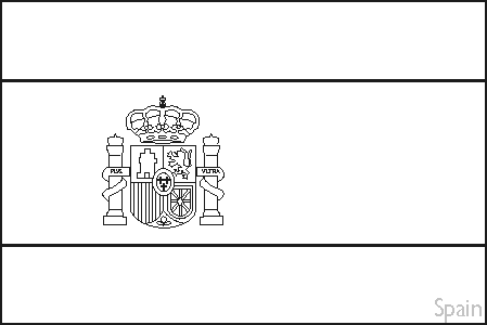 Spain Flag Coloring Page