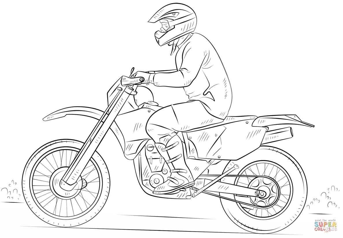 Dirt Bike coloring page | Free Printable Coloring Pages