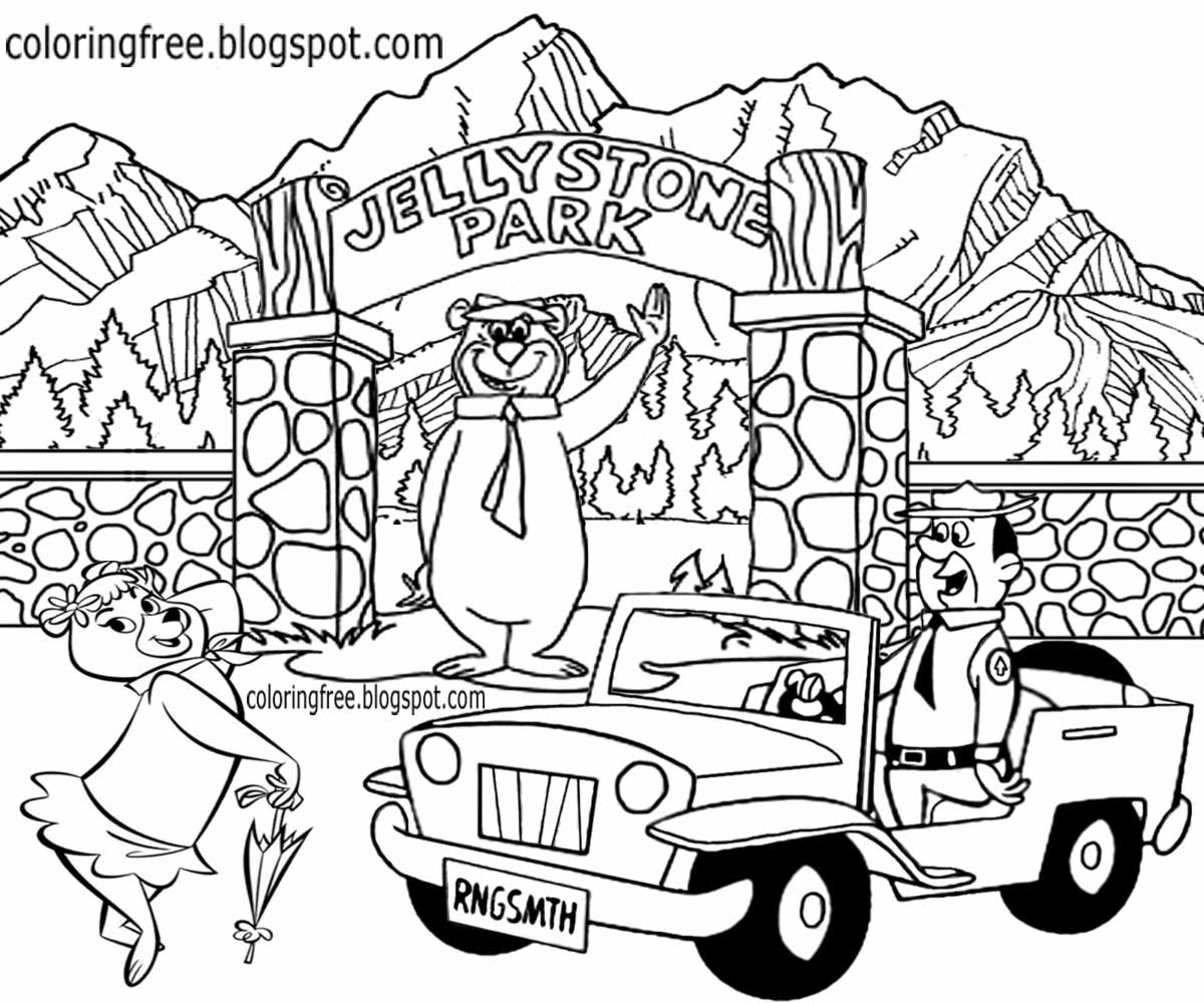 Free Coloring Pages Printable Pictures To Color Kids Drawing ideas: Yogi  Bear Coloring Pages US Campground Kids Cartoon Characters